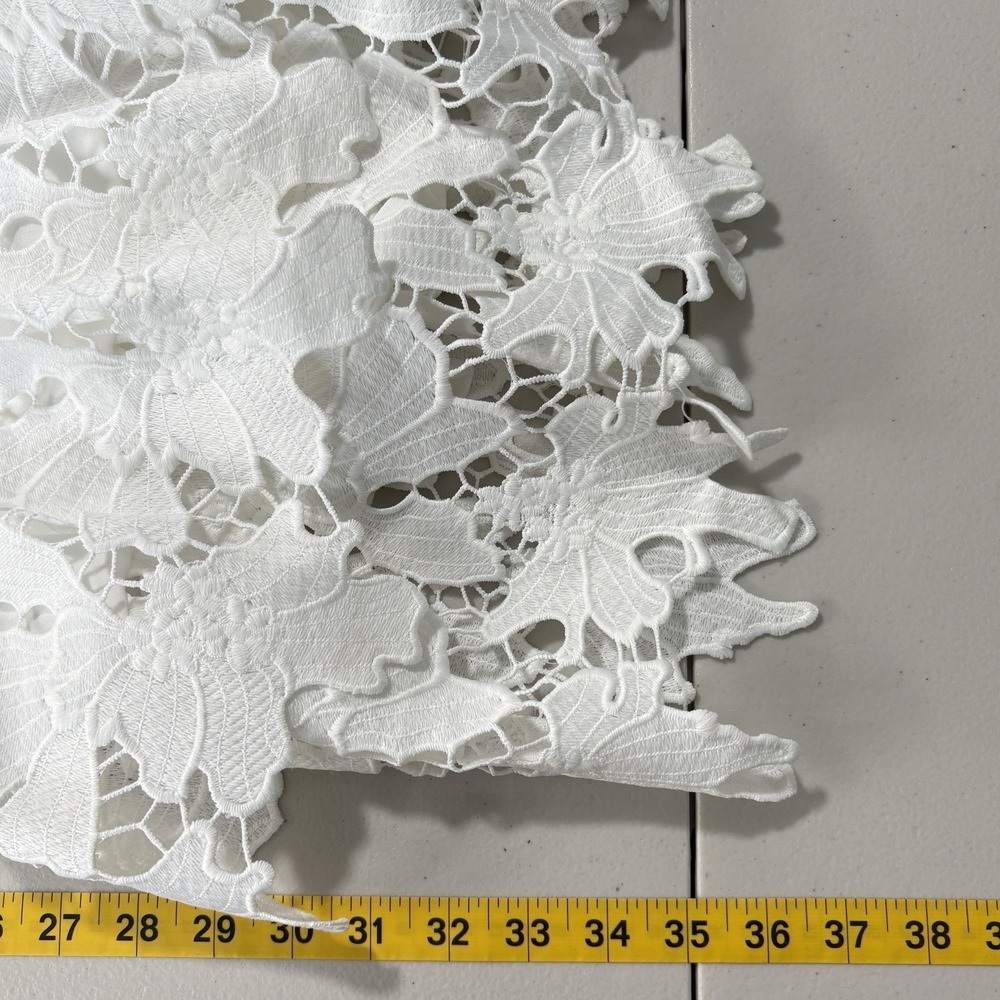 Just Me Dress Medium White Floral Crochet Tiered Boho Revival Ethereal‎ Angelic - Picture 9 of 9